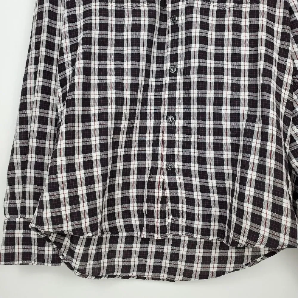 PAIGE Hunter Plaid Shirt Slim Fit Dual Chest Flap Pockets Button Down Cotton Men - Picture 4 of 8